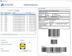 Lidl GS1-128 Palettenetiketten sicher drucken